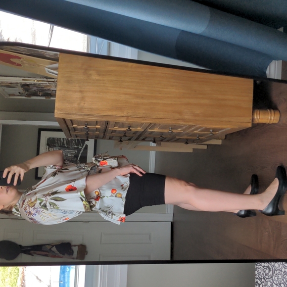 Roberto Cavalli kimono top / belted floral silk blouse / Class Cavalli - Picture 4 of 16